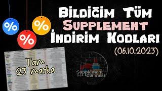 Bildiğim Tüm Supplement İndirim Kodları (06.10.2023)