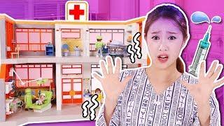 Jini is sick!! Play Mobile Children Hospital Toy