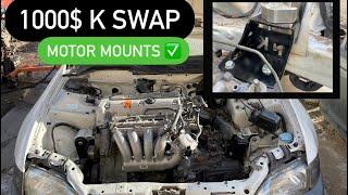 Honda Civic EG Coupe 1000$ K Swap (How To K Swap For 1000$ Or Less ) pt.3- Motor Mounts