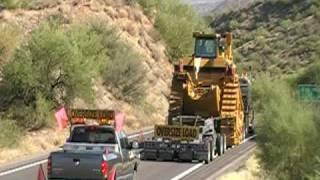 Transporting A Caterpillar D11R Down A 10% Grade On Arizona State Route 177 BPart 2