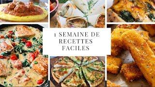 Menu de la semaine avec de recettes faciles et ensoleillées