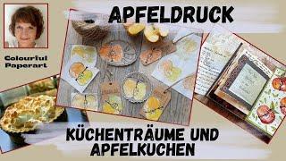 DIY Apfeldruck auf Etiketten, Labeln, JournalseitenKüchenträumereien und ein Apfelkuchenrezept 