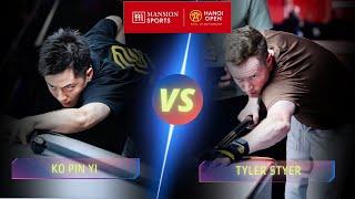 KO PIN YI  VS  TYLER STYER | 2024 HANOI OPEN #billiards #9ballpool #highlights #nineball