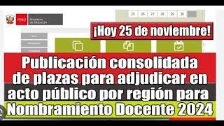 PLAZAS NOMBRAMIENTO DOCENTE 2024