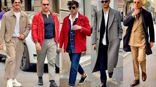 March 2025 Italian Men Street Style & Men’s Shopping in Milan Spring Men’s clothing & footwear