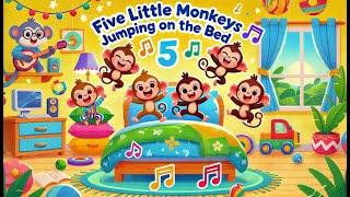 Five Little Monkeys Jumping on the Bed | Fun Kids Song by Toon Town Kids