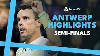 Lehecka Takes On Giron; Bautista Agut Plays Gaston | Antwerp 2024 Semi-Final Highlights