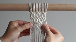 DIY Macrame Tutorial: Small Diamond Pattern Using Double Half Hitch Knots!