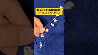 Quick & Easy for Beginners | How to Embroider Tiny French Knot Flowers #shorts #sewing  #needlework