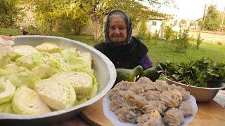 In my grandmother's garden, we cooked "Dusbere"and prepared cabbage pickle-Uzbek cuisine