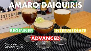 Three Amaro Daiquiris - Beginner, Intermediate, Advanced - Through the Mixing Glass