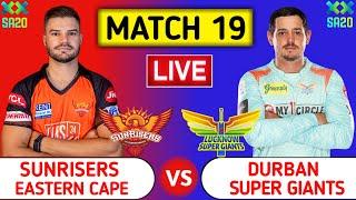 Sunrisers Eastern Cape Vs Durban Super Giants Live | SUNE vs DSG | SA20 League