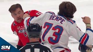 Matt Rempe And Dylan McIlrath Drop The Gloves For Centre Ice Showdown
