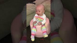 Harper Laughing Hysterically At Maisy Playing With Balloons