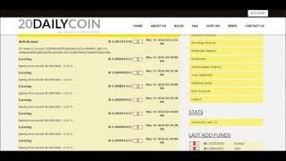 20DailyCoin HYIP First Withdrawal Hourly Earnings 20% Daily Bonus Counter Calculator Review