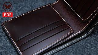 Make a leather Bifold Wallet (free PDF Pattern)/special version - 머니클립 느낌의 가죽 반지갑을 만들어보자