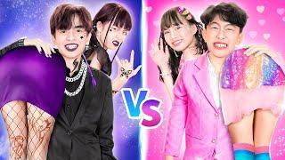 Pareja Suave vs Pareja Rockera en El Baile | Quién Es La Mejor Pareja? | Estudiante Buena vs Mala