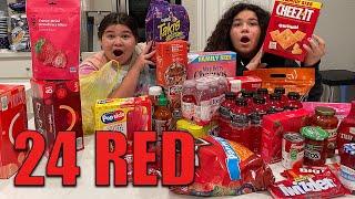 24 HOURS EATING ONLY RED FOOD CHALLENGE