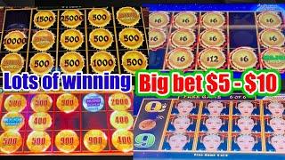 Big bets bonus $5-10. 13 bonus to see!! Most of them Dragon Link big win