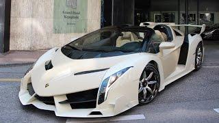 White Lamborghini Veneno Driving & exhaust sound !!!