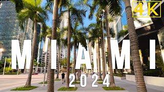 [4K]  Miami Walking Tour 2024, Downtown, Brickell & Bayfront Park #miami #florida