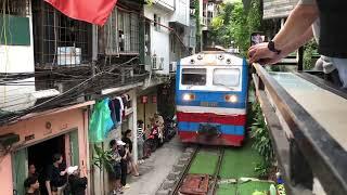 When Train Passes Thru Hanoi Train Street