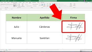 Como hacer una firma digital en Excel