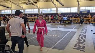 Fast 30 Second Submission / Unsportsmanlike Conduct In Female BJJ White Belt Match