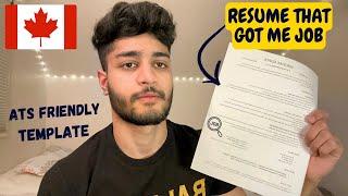 RESUME that Got Me My First Job in Canada | Tips to Secure Your First Job | ATS Friendly 