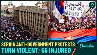 Serbia Protests | 325,000 Protesters Storm Streets Over Deadly Railway Collapse; 56 Injured | VIDEO