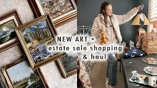 new art + estate sale shopping & decor haul | XO, MaCenna Vlogs