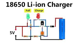 Smart 18650 Li-ion Battery Charger with Full Led Indicator using BC547