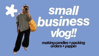 small business vlog • make some candles with me!