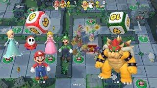 Super Mario Party Partner Party #102 Domino Ruins Treasure Hunt Mario & Bowser vs Wario & Monty Mole