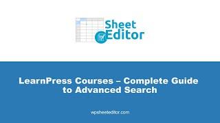 LearnPress Courses – Complete Guide to Advanced Search