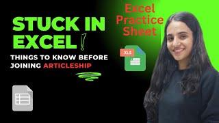 Excel practice sheet #articleship #excel #formulas