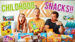 TRYING CHILDHOOD SNACKS WITH TheJoshAndMelissa!! (90's SNACKS)