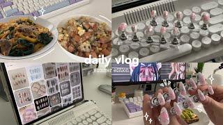 daily vlog  making press on nails ft. born pretty, crocheting, skincare haul, slow days