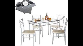 VECELO Kitchen Dining Table Sets for 4, 5 Piece Small Dinette with Chairs