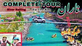 Complete Tour of NARAN city ( zip line , River Rafting , Naran city Drone video )