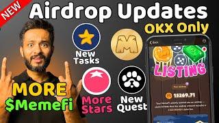 Memefi Airdrop Changed | Paws New Quest | Major Airdrop New Tasks | Tomarket Stars Drop Game