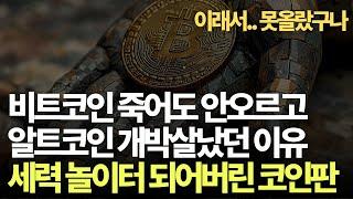 비트코인이 죽어도 안오르고, 알트코인만 계속 박살하는 몇가지 이유