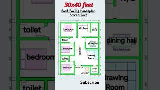 30×40 houseplan #ytshorts #2bhkhousedesign #homedesign #houseplan #2bhkhouseplan #smallhouse #house