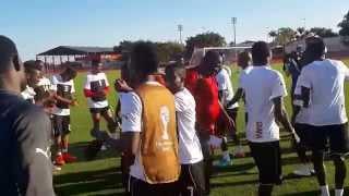 Ghana players singing the day before World Cup match against Portugal