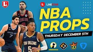 NBA Player Props 12/5 Underdog & PrizePicks | Best Bets NBA Thursday December 5th