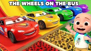 Wheels On The Bus Kids Songs and Rhymes | Colorful Bus | Round and Round Song