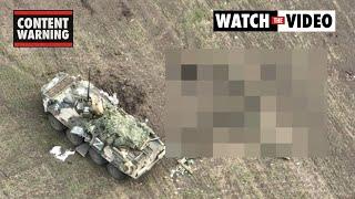 Bodies of dead Russian soldiers piled high, war loot seen in Ukraine