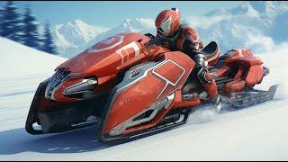 SnowMobile in Racing Style. AI Created