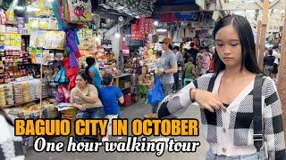 BAGUIO CITY-One hour walking tour | OCTOBER 2024 [4k]