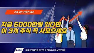 지금 5000만원 있다면 이 3개 주식 꼭 사모으세요